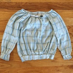 Matilda Jane Blue Ruffle Button Shirt, Size 6